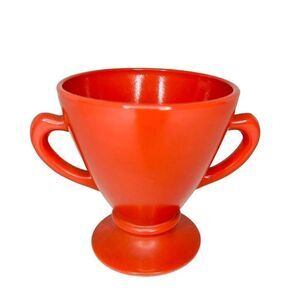 Hazel Atlas Vintage 1950 Salmon Pink Milk Glass Moderntone Platonite Sugar Bowl